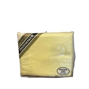 Tastemaker vintage yellow western king fitted sheet new